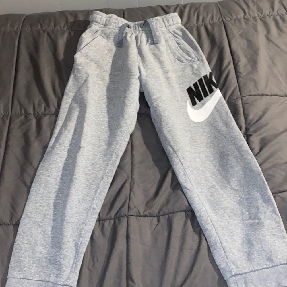 Nike grey sweatpants with tapered leg